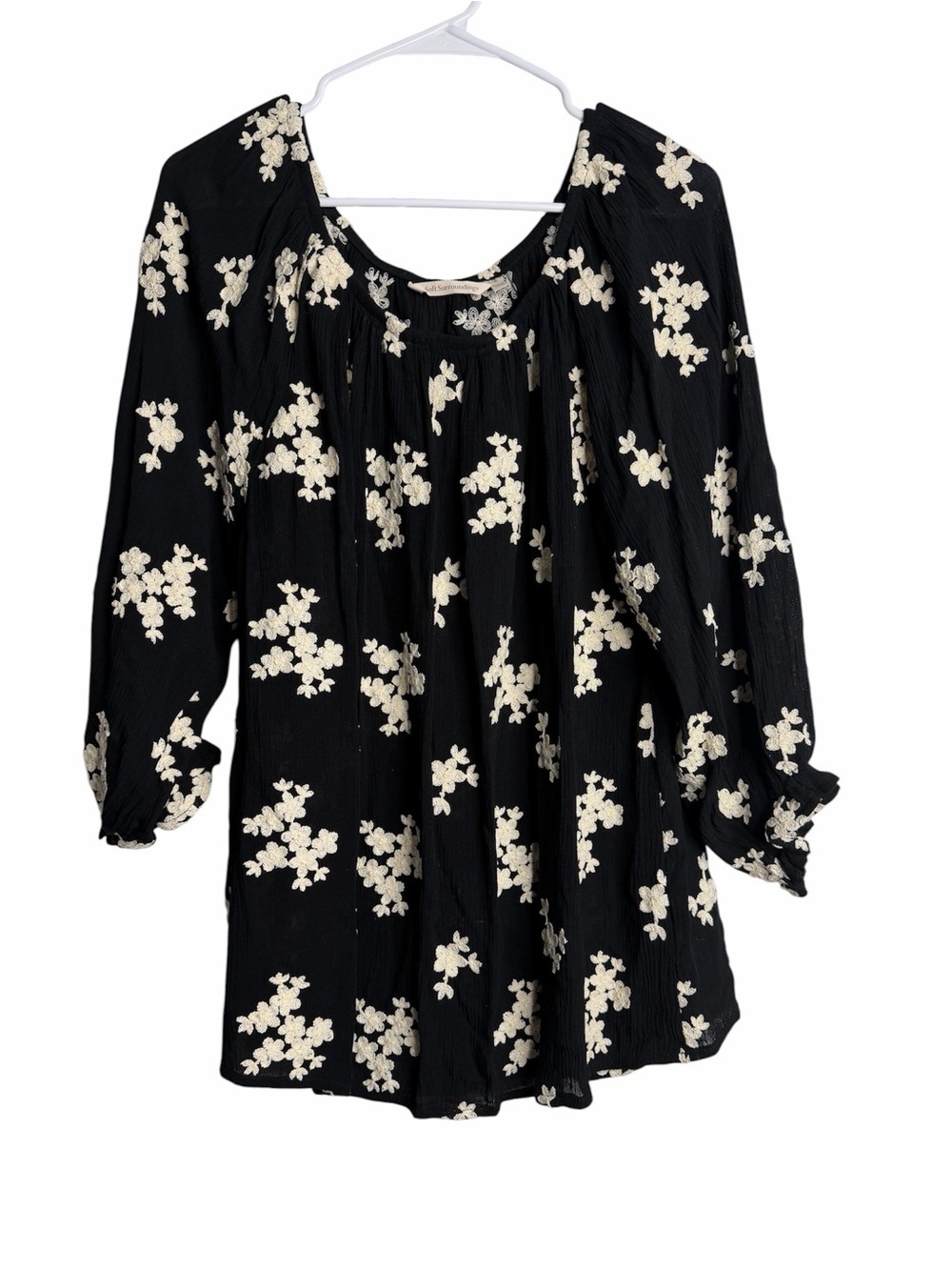 Soft Surroundings Floral Blouse Large Romantic Country Cottagecore Bohemian